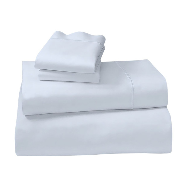 1000 Thread Count Cotton Rich Blue Double Bed Sheet Set 4 Piece in Pale Blue Image 2