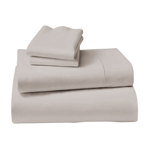 1000 Thread Count Cotton Rich Double Bed Sheet Set 4 Piece in Silver Image 2