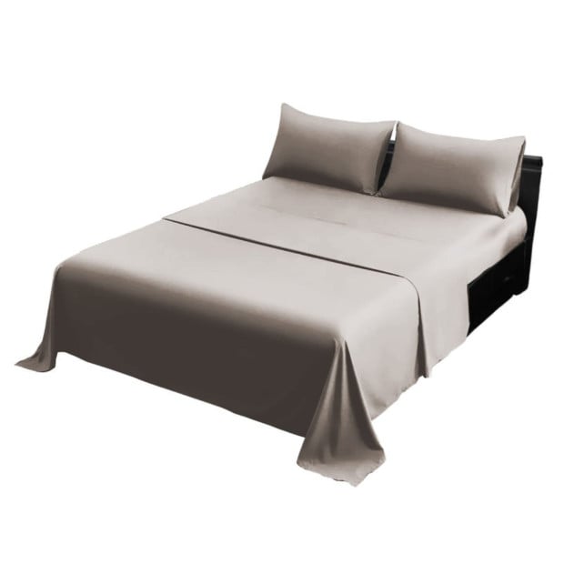 1000 Thread Count Cotton Rich Double Bed Sheet Set 4 Piece in Silver Image 3