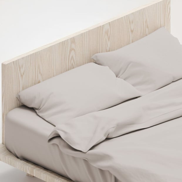 1000 Thread Count Cotton Rich Double Bed Sheet Set 4 Piece in Silver Image 5