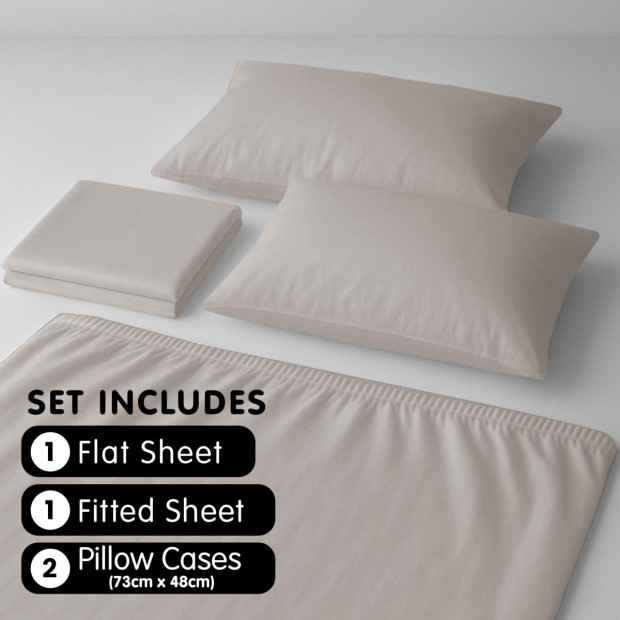 1000 Thread Count Cotton Rich Double Bed Sheet Set 4 Piece in Silver Image 6