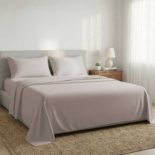 1000 Thread Count Cotton Rich Double Bed Sheet Set 4 Piece in Silver Image 9