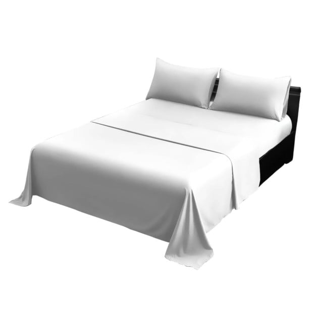 1000 Thread Count Cotton Rich Double Bed Sheet Set 4 Piece in White Image 3