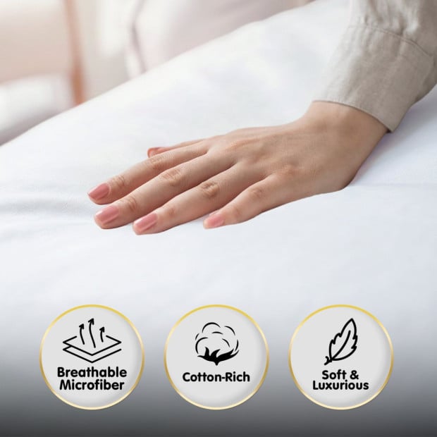 1000 Thread Count Cotton Rich Double Bed Sheet Set 4 Piece in White Image 4