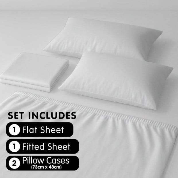 1000 Thread Count Cotton Rich Double Bed Sheet Set 4 Piece in White Image 6