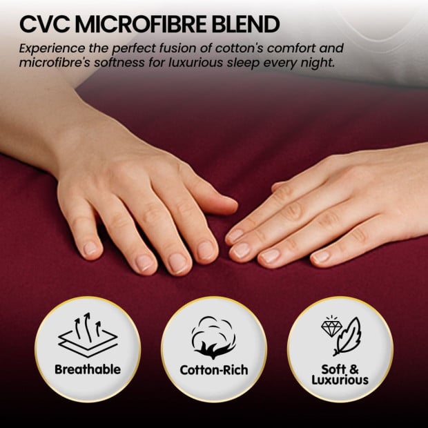 1000 Thread Count Cotton Rich King Bed Sheets 4-Piece Set - Burgundy Image 5