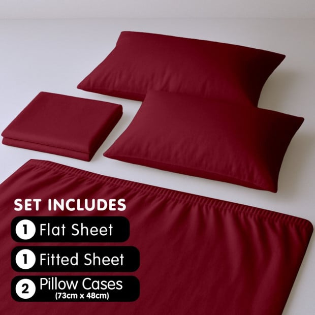 1000 Thread Count Cotton Rich King Bed Sheets 4-Piece Set - Burgundy Image 7