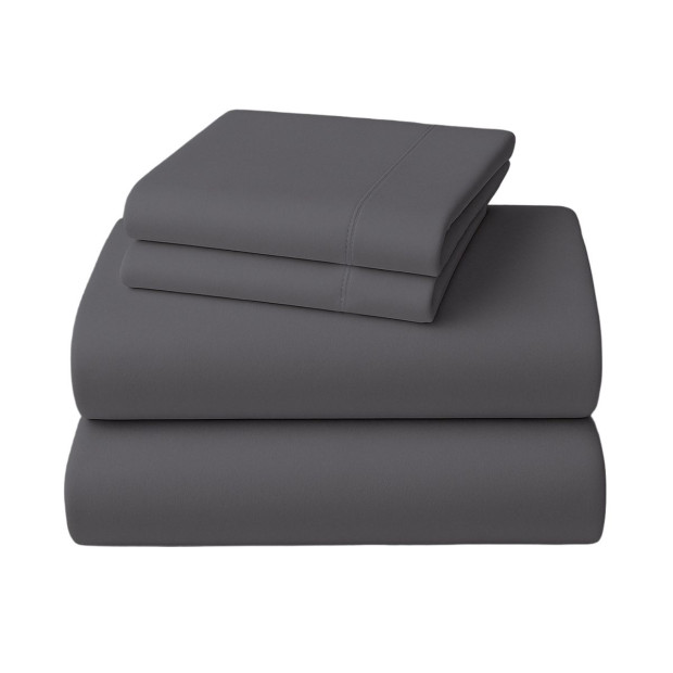 1000 Thread Count Cotton Rich King Bed Sheets 4-Piece Set - Charcoal Image 2