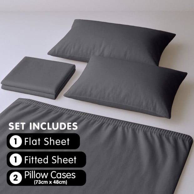 1000 Thread Count Cotton Rich King Bed Sheets 4-Piece Set - Charcoal Image 7