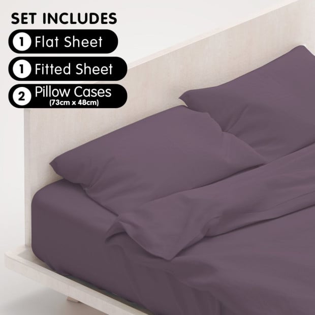 1000 Thread Count Cotton Rich King Bed Sheets 4-Piece Set - Lilac Image 5