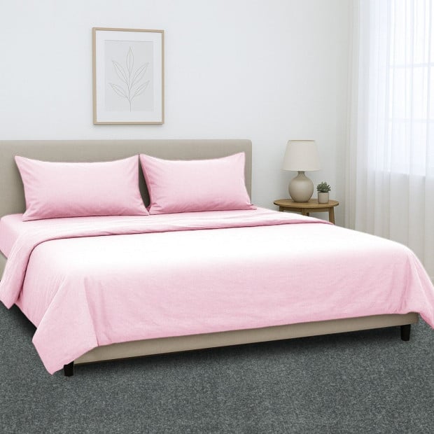 1000 Thread Count Cotton Rich King Bed Sheet Set 4-Piece Gift Pack in Pink Image 10
