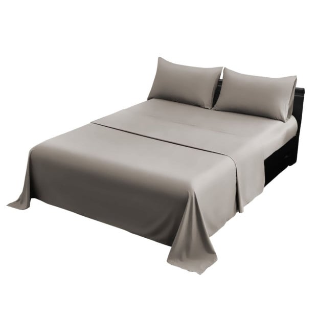 1000 Thread Count Cotton Rich King Bed Sheets 4-Piece Set - Silver Image 3