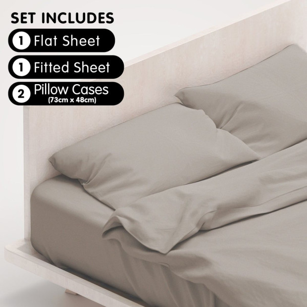 1000 Thread Count Cotton Rich King Bed Sheets 4-Piece Set - Silver Image 5