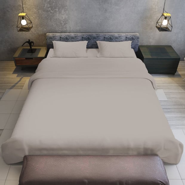 1000 Thread Count Cotton Rich King Bed Sheets 4-Piece Set - Silver Image 7