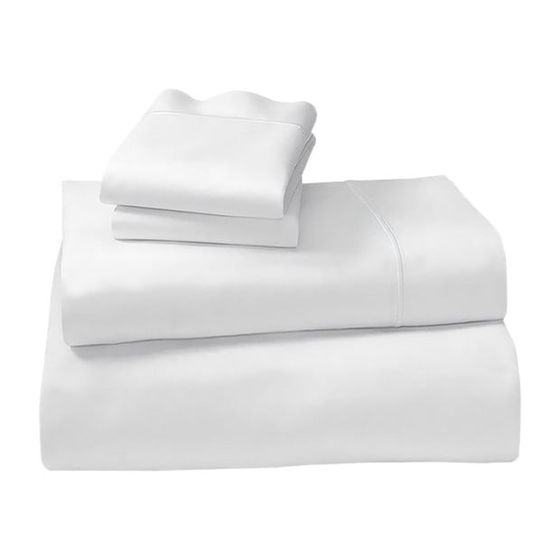1000 Thread Count Cotton Rich King Bed Sheets 4-Piece Set - White Image 2