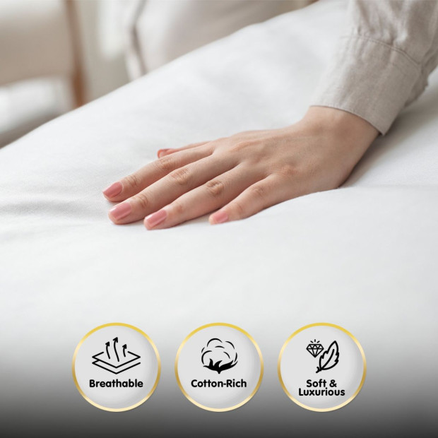 1000 Thread Count Cotton Rich King Bed Sheets 4-Piece Set - White Image 4