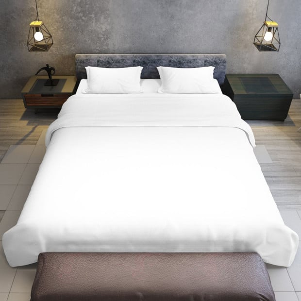 1000 Thread Count Cotton Rich King Bed Sheets 4-Piece Set - White Image 7
