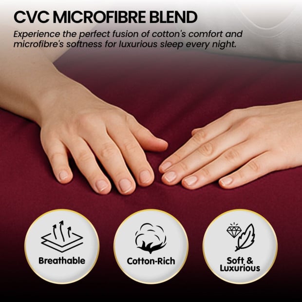 1000 Thread Count Cotton Rich Queen Bed Sheets 4-Piece Set - Burgundy Image 5