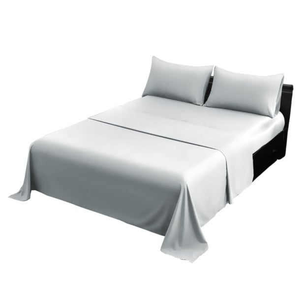 1000 Thread Count Cotton Rich Queen Bed Sheets 4-Piece Set - Pale Blue Image 3