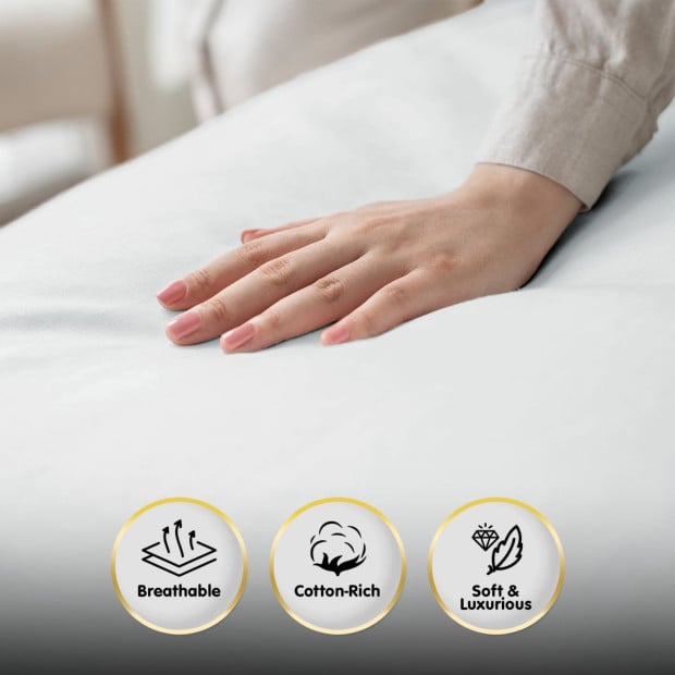 1000 Thread Count Cotton Rich Queen Bed Sheets 4-Piece Set - Pale Blue Image 4