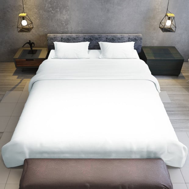 1000 Thread Count Cotton Rich Queen Bed Sheets 4-Piece Set - Pale Blue Image 7