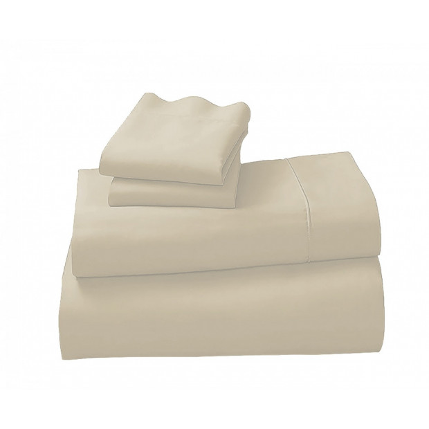 Laura Hill Cotton microfibre 1000TC 4pc Queen sheet set - Stone