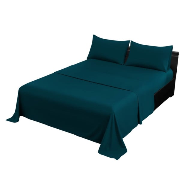 1000 Thread Count Cotton Rich Queen Bed Sheet Set 4-Piece Gift Pack in Teal Image 4