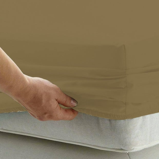 1000 Thread Count Cotton Rich Queen Bed Sheet Set 4-Piece Gift Pack in Taupe Image 5