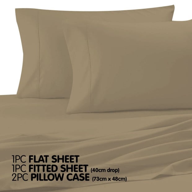 1000 Thread Count Cotton Rich Queen Bed Sheet Set 4-Piece Gift Pack in Taupe Image 6