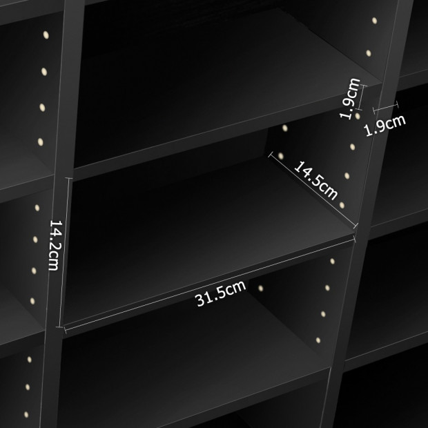 Adjustable CD DVD Book Storage Shelf - Black Image 3