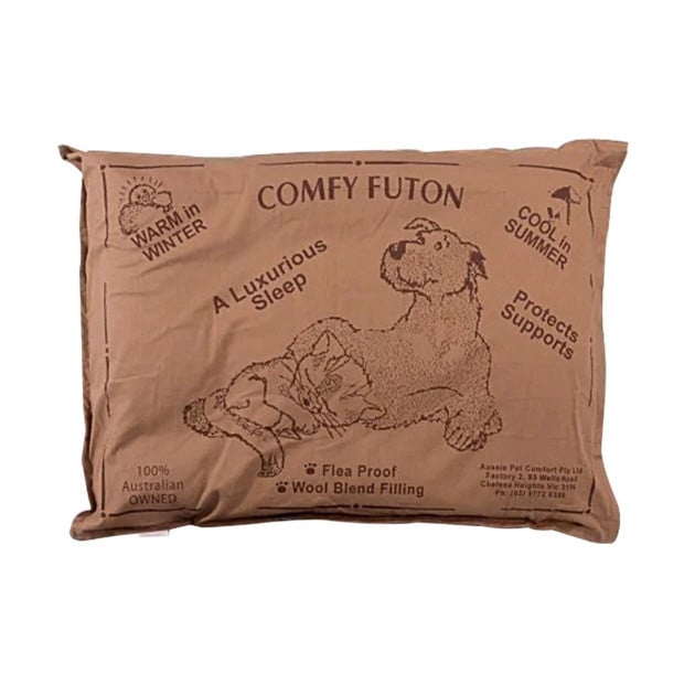 Aussie Made Comfy Pet Futon Dog 74cm Wool Blend Small - Brown Image 2