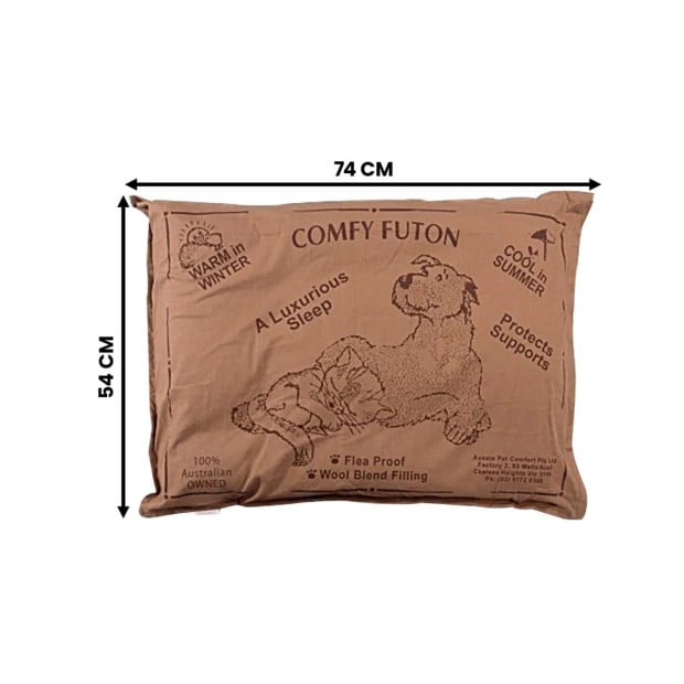 Aussie Made Comfy Pet Futon Dog 74cm Wool Blend Small - Brown Image 3