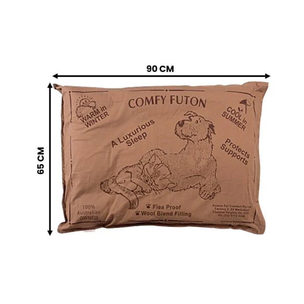 Aussie Made Comfy Pet Futon Dog 90cm Wool Blend Medium - Brown Image 3