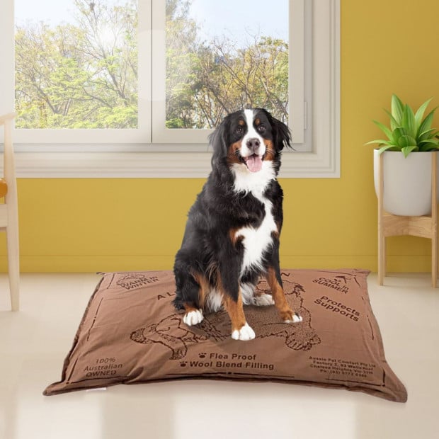 Aussie Made Comfy Pet Futon Dog 102cm Wool Blend Large - Brown Image 4