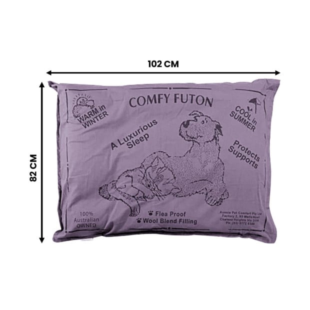Aussie Made Comfy Pet Futon Dog 102cm Wool Blend Large - Dusk Image 3