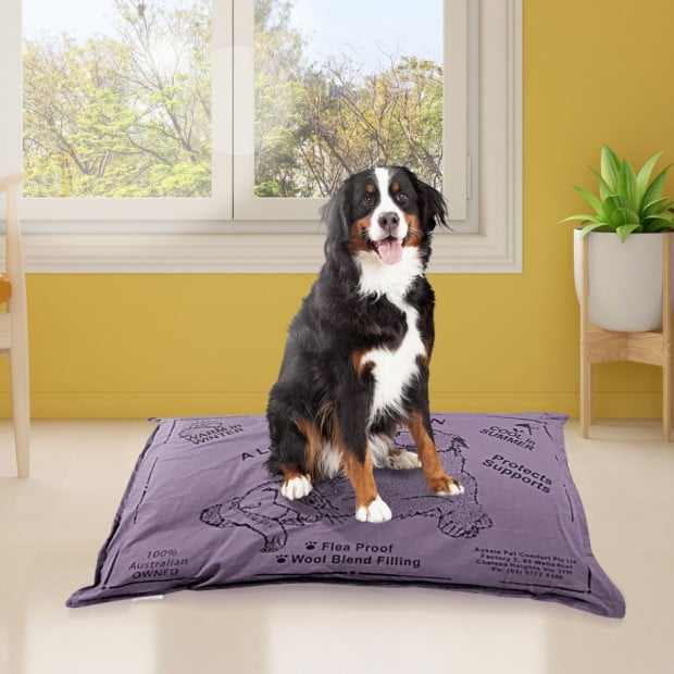 Aussie Made Comfy Pet Futon Dog 102cm Wool Blend Large - Dusk Image 4