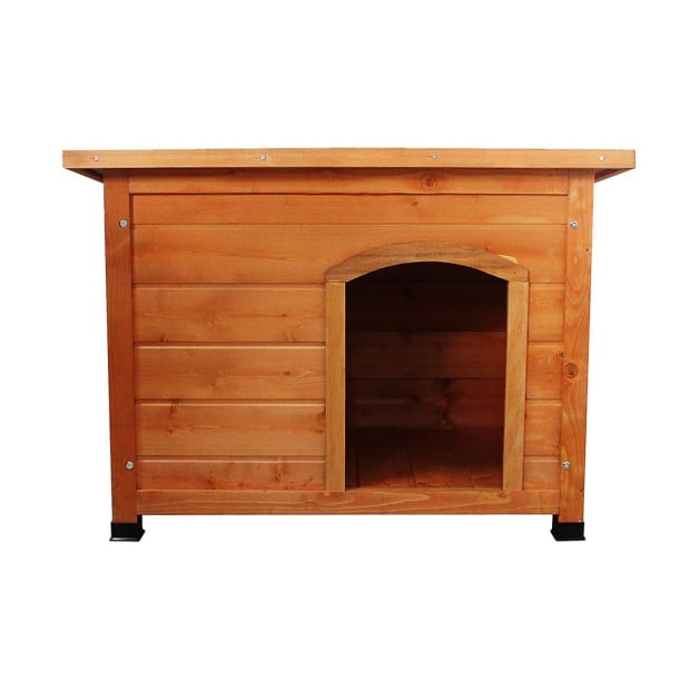 Little Buddies Wooden Flat Roof Dog Kennel - Medium Image 2
