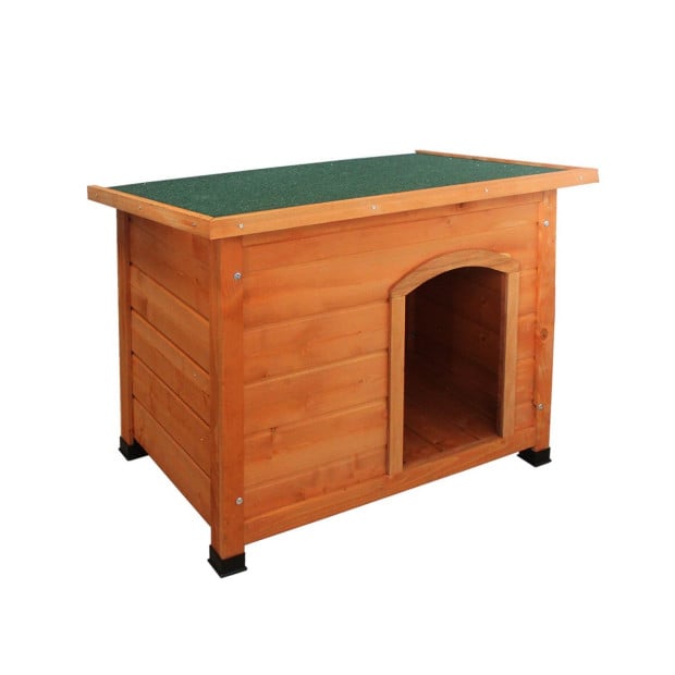 Little Buddies Wooden Flat Roof Dog Kennel - Medium Image 3