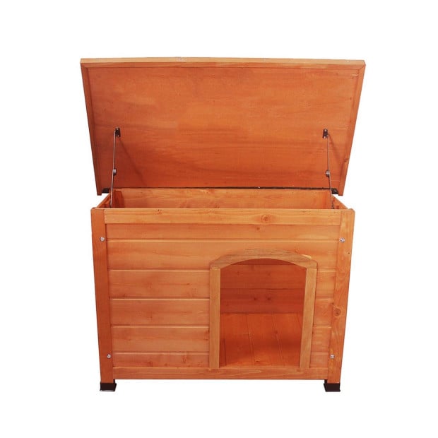 Little Buddies Wooden Flat Roof Dog Kennel - Medium Image 4