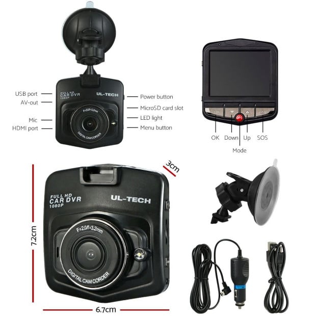 Mini Car Dash Camera 1080p 2.4 Lcd Video Dvr Recorder Camera Front Cam Image 3