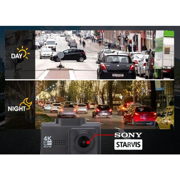 4K 2K Dual Dash Cam WiFi GPS Car Dashboard Camera WDR Hud Charger Image 4