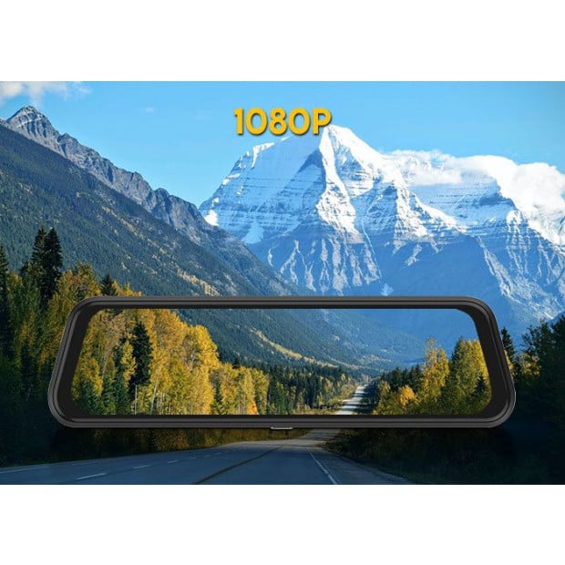10in Rearview Mirror 1080p Touch Screen Car Dash Cam Reversing Camera Image 3