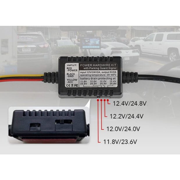 Car Dash Camera Parking Mode Adjustable Hardwire Kit Image 5