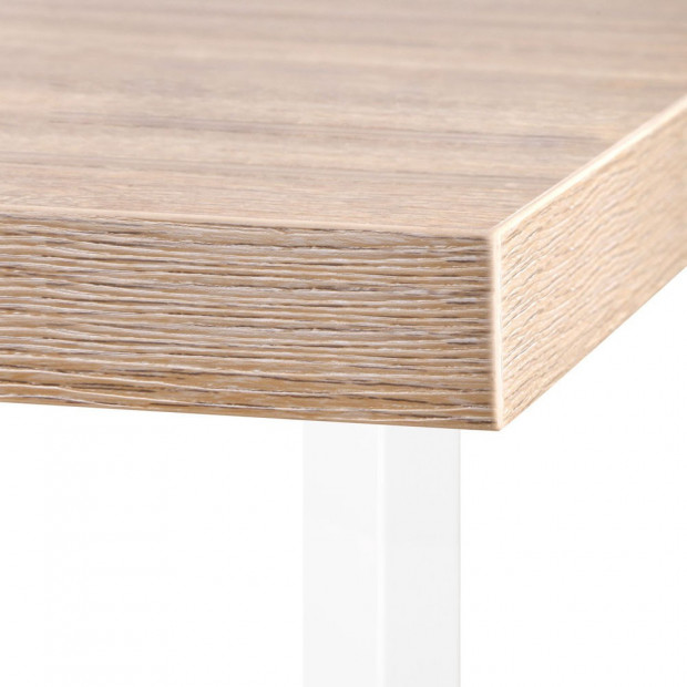 Corner Desk with Bookshelf - Brown & White Image 6