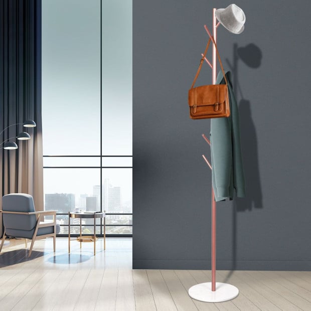 Coat Rack Hat Clothes Stand Hanger Garment Hook Metal Organizer Rose Gold Image 7