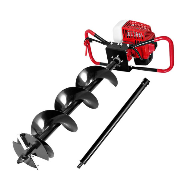 Petrol Post Hole Digger 92cc Drill Borer Fence Extension Auger Bits