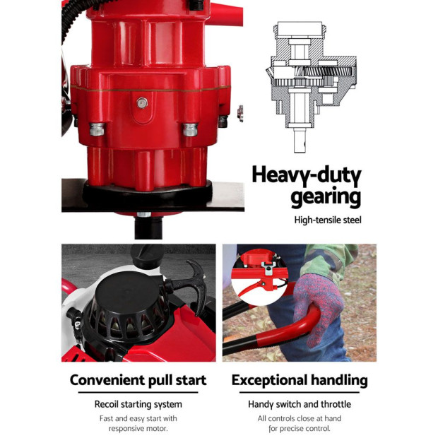92cc Post Hole Digger Only Motor Petrol Diggers Earth Image 5