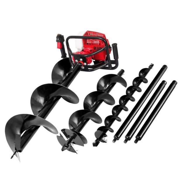 Petrol Post Hole Digger Drill Borer Fence Extension Augers Bits 80cc