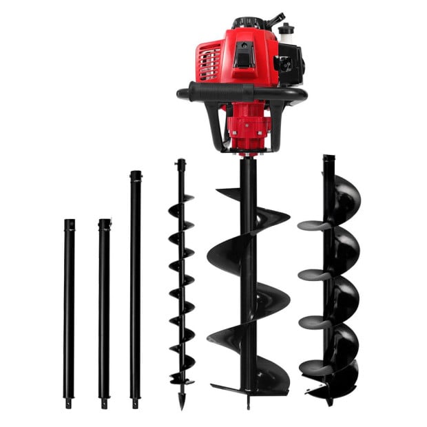 Petrol Post Hole Digger Drill Borer Fence Extension Augers Bits 80cc Image 4