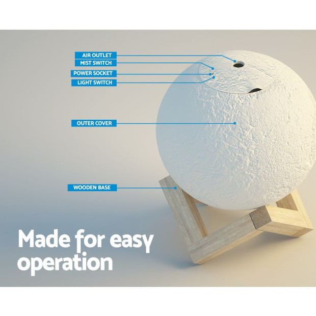 Aroma Diffuser Led Moon Lamp 880ml Image 4